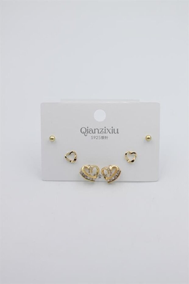 Multiple Set Earrings - Gold - 1
