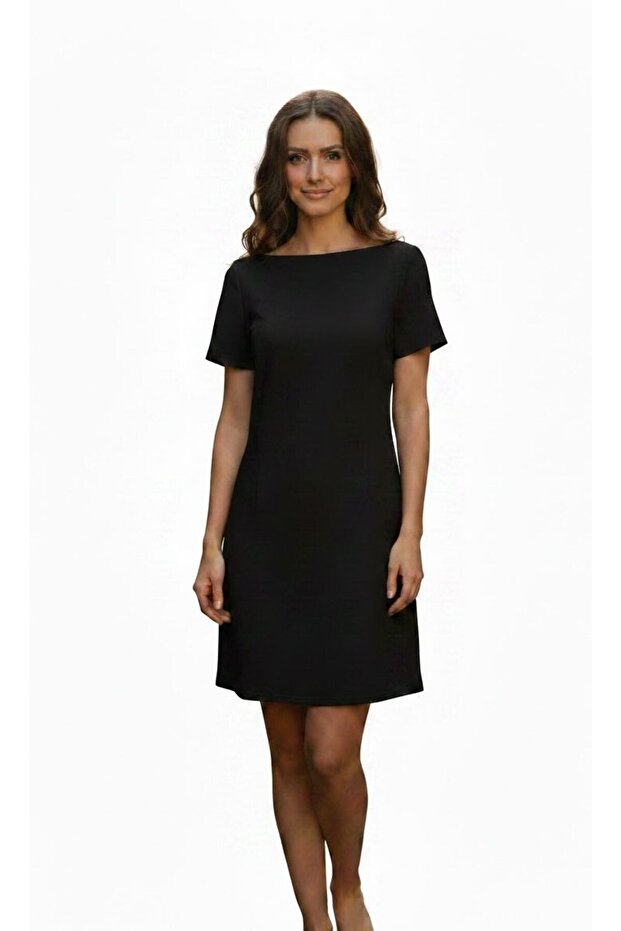 Kayik Yaka 2 Yarn Combed Cotton Dress