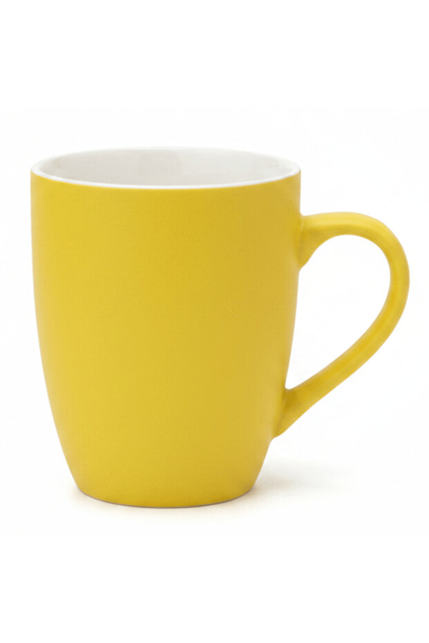 Yellow & White Ceramic Coffee Mug — 400 ml | Matte Finish | Everyday Luxury