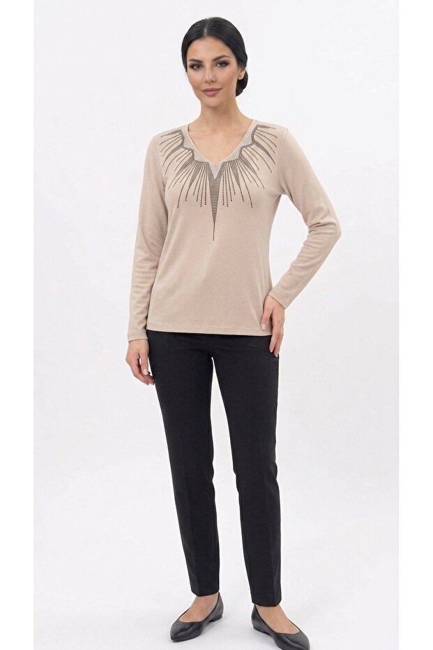 Summer Stone Printed Lycra Viscose Combed Cotton Women's Blouse