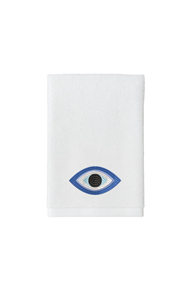 Embroidered Bath Towel 70 x 140 Cm 600 GSM Soft Absorbent White Cotton Eid Ramadan Decorative Bathroom Towel Collection