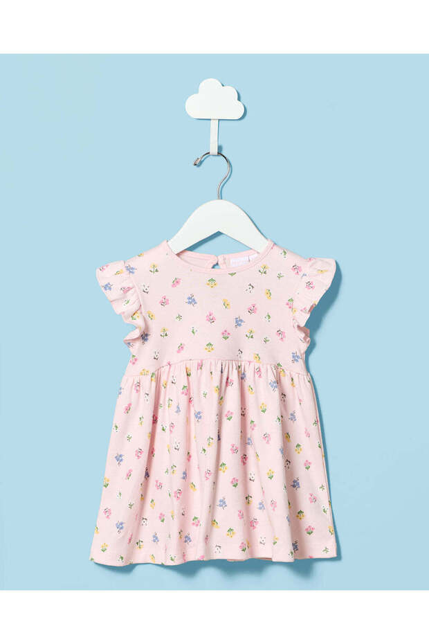 Infant Girls Pink Printed Dress