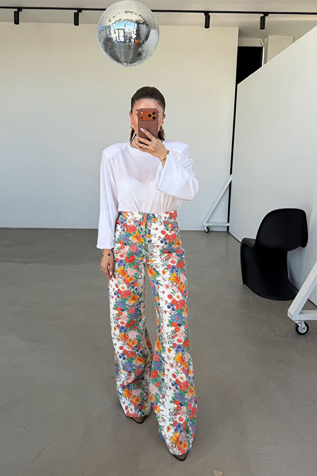Floral Patterned Trousers