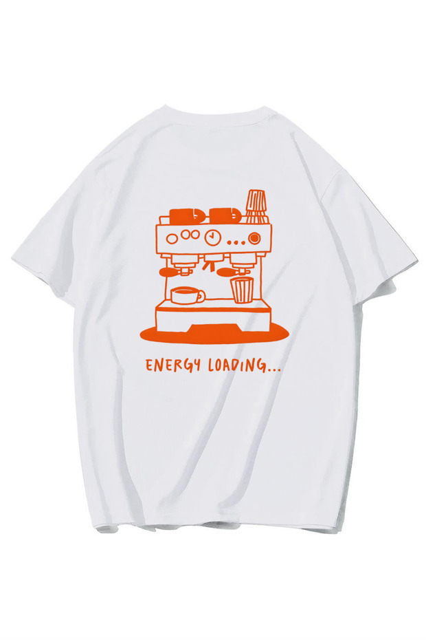 Unisex Oversize Energy Loading T-Shirt (White)