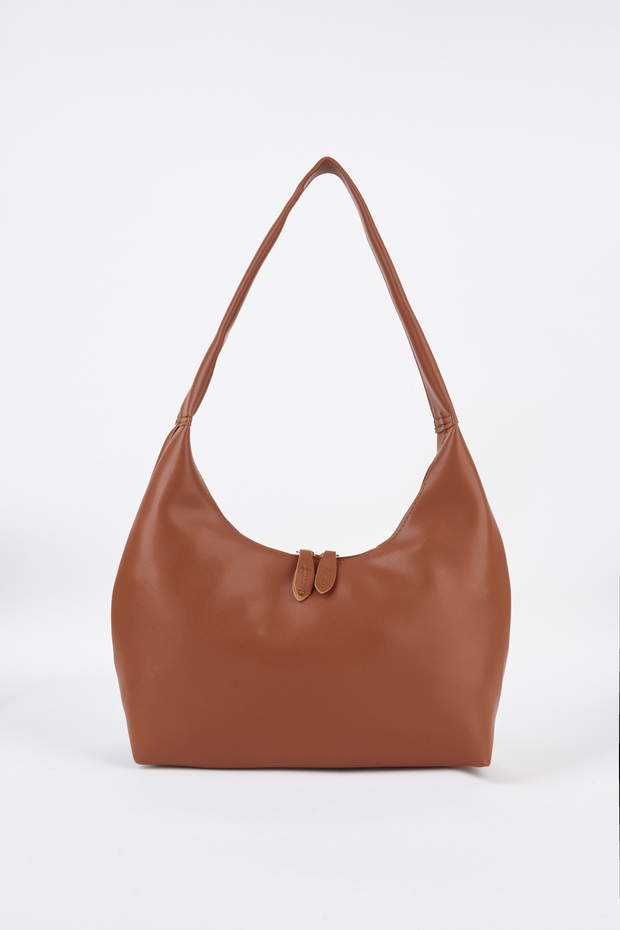 Women's Delicate Tan Medium Size Suede Zipper Closure Handbag and Shoulder Bag