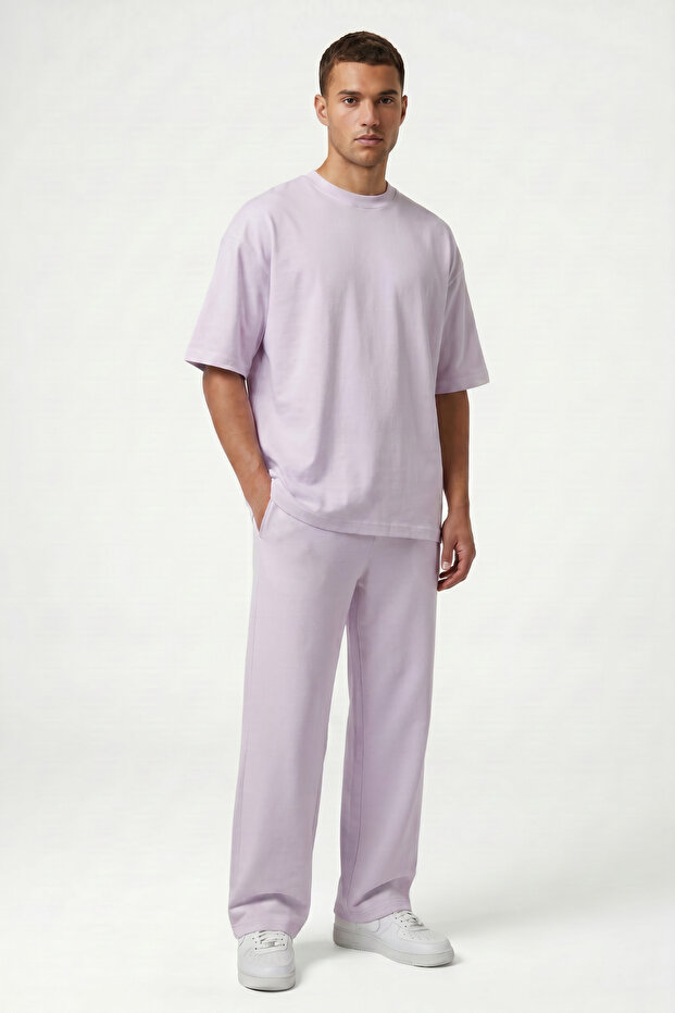 Men's Summer Short Sleeve Oversize Two Thread Tracksuit Set