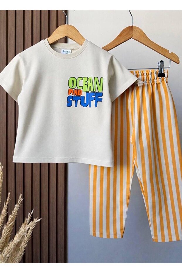 Ocean Unisex Kids Cotton Bottom and Top 2-Piece Set