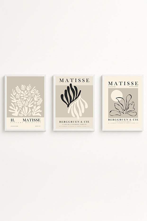 White Wooden Framed 3 Piece Set Painting Huhu487