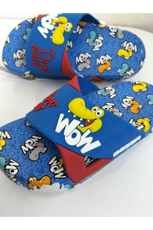 شبشب أطفال من ماركة Mersin Md Textile Wow بتصميم ديناصور غير قابل للانزلاق