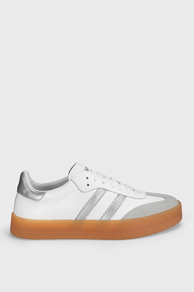 Genuine Leather Lace-Up Comfortable Casual Sneaker Shoes White Men's Sneaker