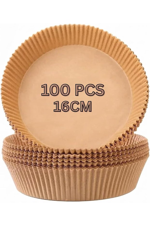 100 Pcs Air Fryer Disposable Paper Square Round Liners 16cm Square Non Stick Waterproof Oilproof Parchment Baking Paper for Basket Baking Microwave and Oven Cooking