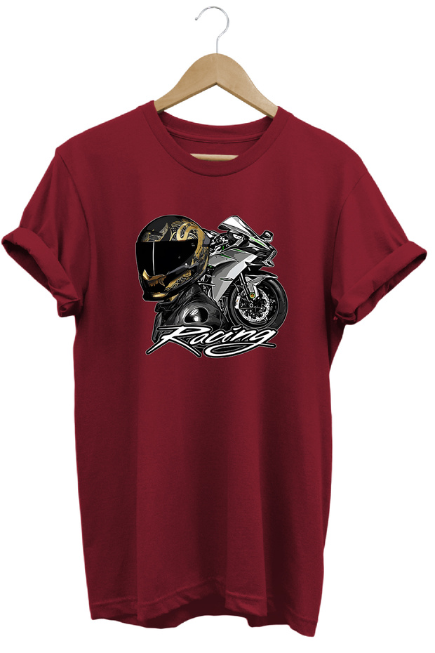 Motorcycle Racing Printed Unisex T-Shirt – Sports Biker and Biker-Themed Streetwear Design