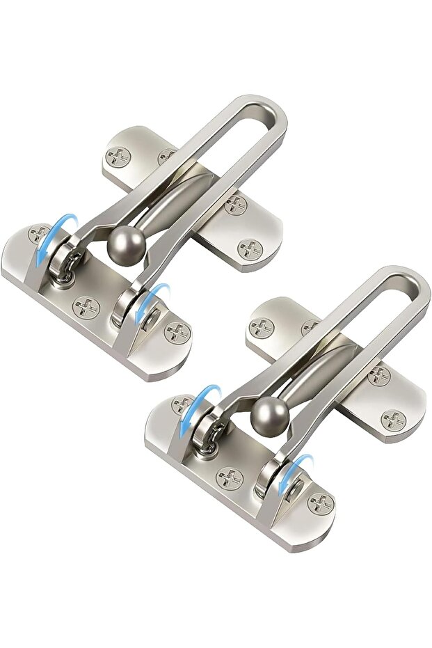 Stainless Steel Swing Bar Door Lock,Home Security Latch for Toddler Proofing,Set of 2