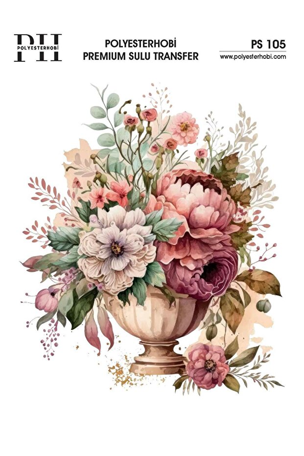 Premium Water Transfer 25X35 cm Flower Patterned Ps 105