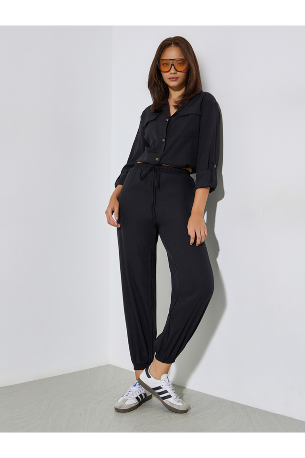 Black Long Sleeve Shirt and Joggers Co-Ords