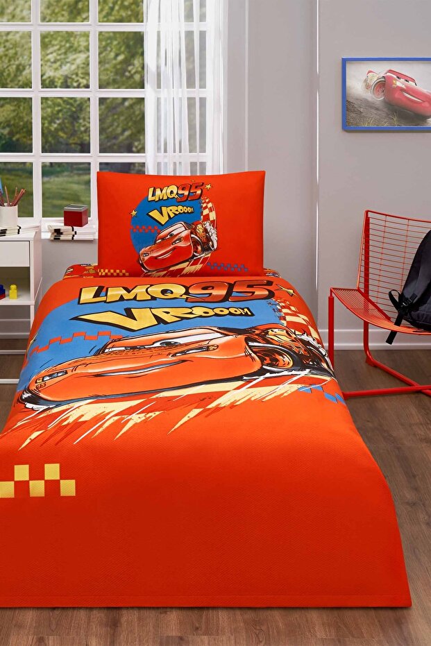 Cars Neon Drift Single Person Disney Licensed Elasticated Sheet Children's Pique Set