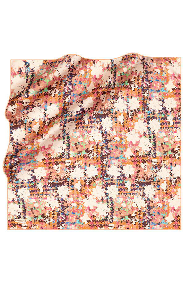 وشاح حريري برتقالي مقاس 90×90