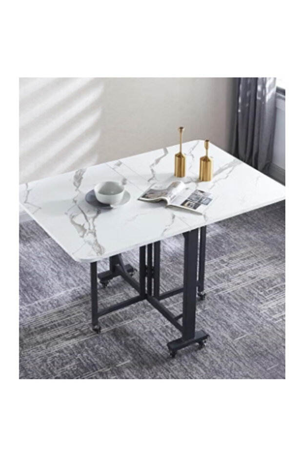 Dining Table Foldable Kitchen Table Extendable Versatile Table Space Saving Dining Table Drop Leaf Extension for Small Spaces black 120cm*80cm*75cm