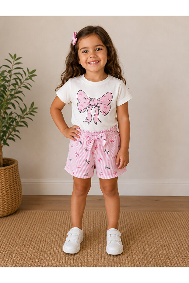 Girl's Patterned Shorts Set