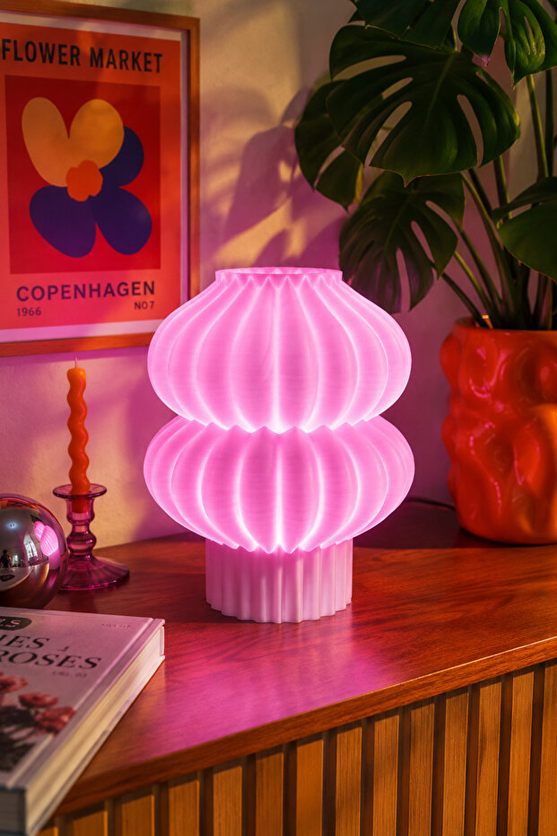 Lumora Decorative Lampshade Pink Light | Modern Design Table and Nightstand Lamp