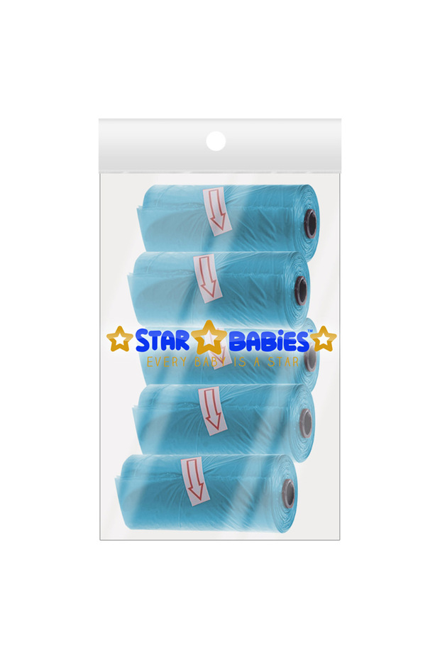 - Scented Nappy Bag Pack of 5/75 Bags - Blue