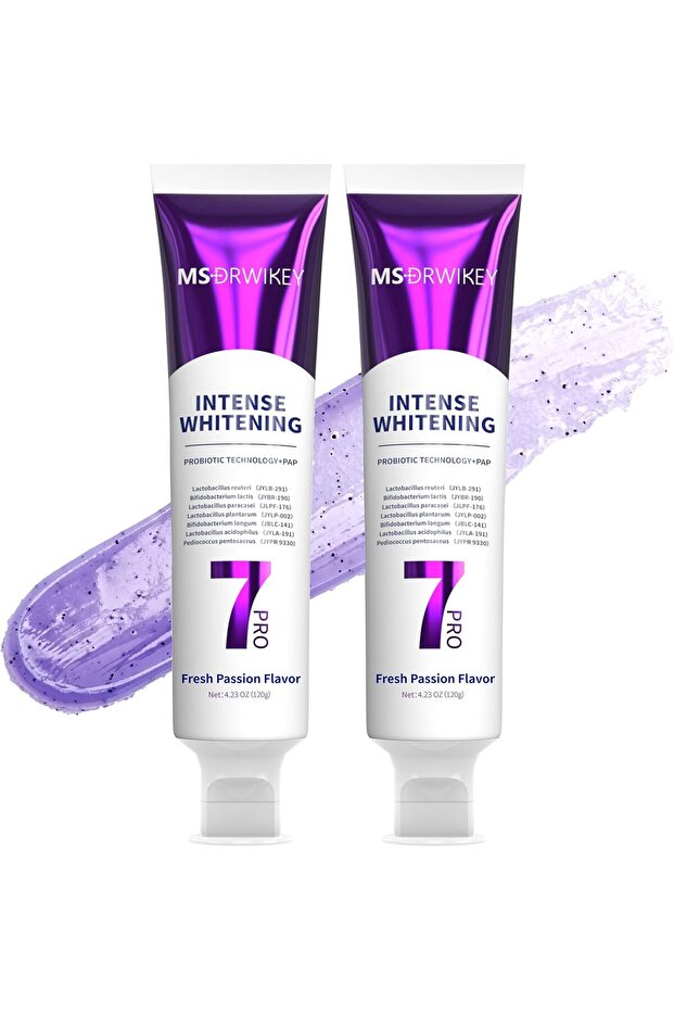 MSDRWIKEY 2-Pack Popping 7-Pro Whitening Toothpaste Deep Whitening Fluoride-Free