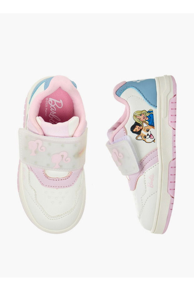 Girls Printed Hook & Loop Sneakers