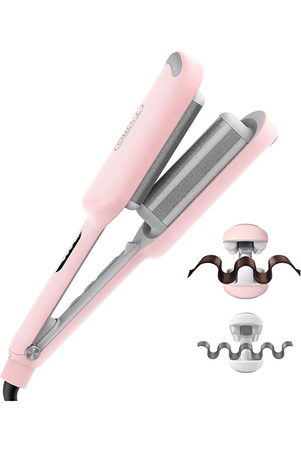 Hair Waver Crimper - Hair Curler, Deep Waver Curling Iron, Ionic Curling Wand with Ceramic Tourmaline Barrel for Women