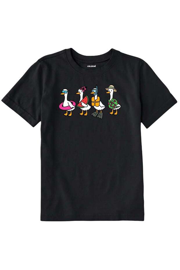 Kids' T-Shirt – Summer-Themed Goose Design