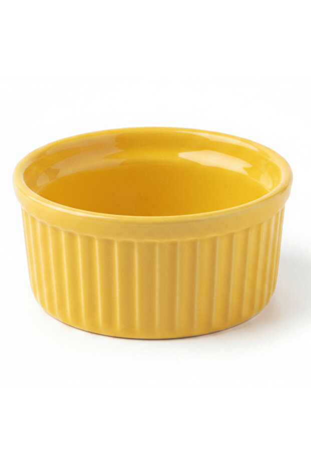Round Yellow Ceramic Ramekin Bowl | 9×4 cm