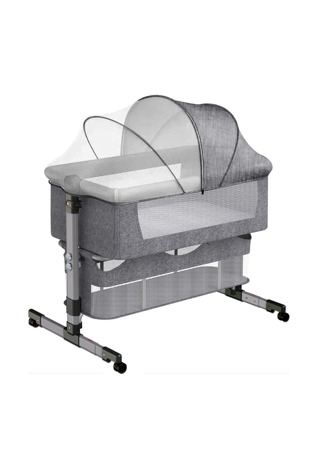 Adjustable Bedside Baby Sleeping Crib - Grey