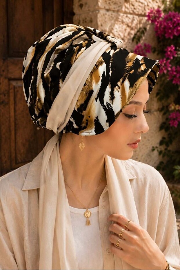 Tree Bark Pattern Scarf Hat