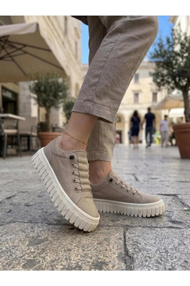 Women's Parachute Material Orthopedic Comfortable Rubber Lace-Up Sneaker