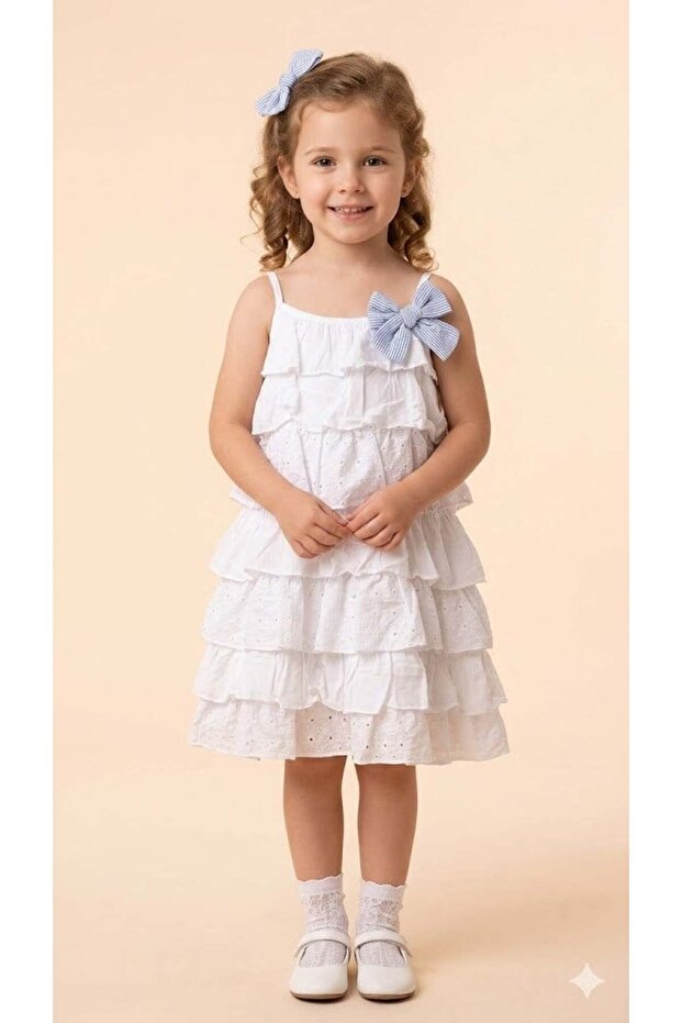 Girl's woven rope strap dress ckb-70728