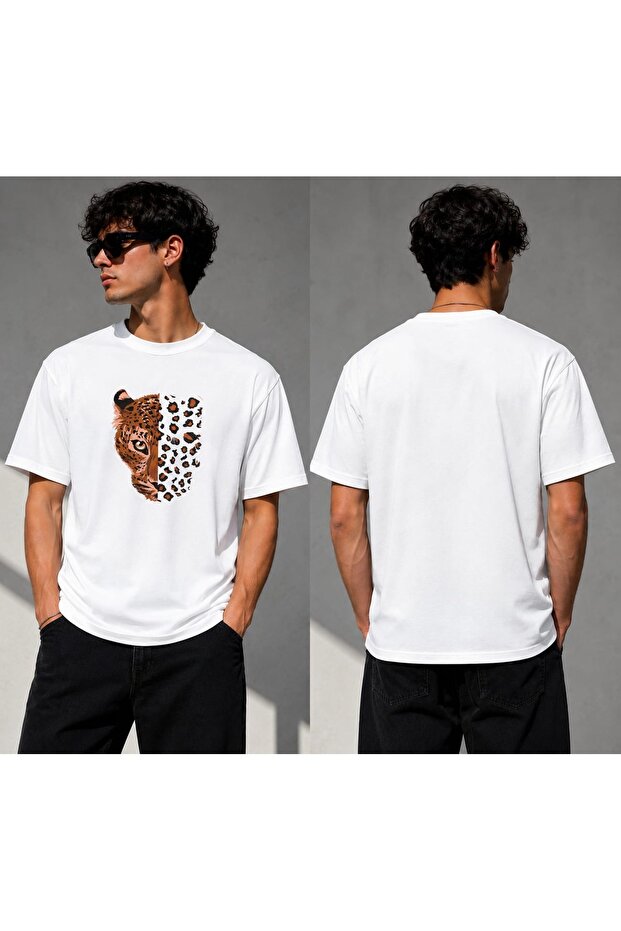 Leopard Head Dtf Printed T-Shirt