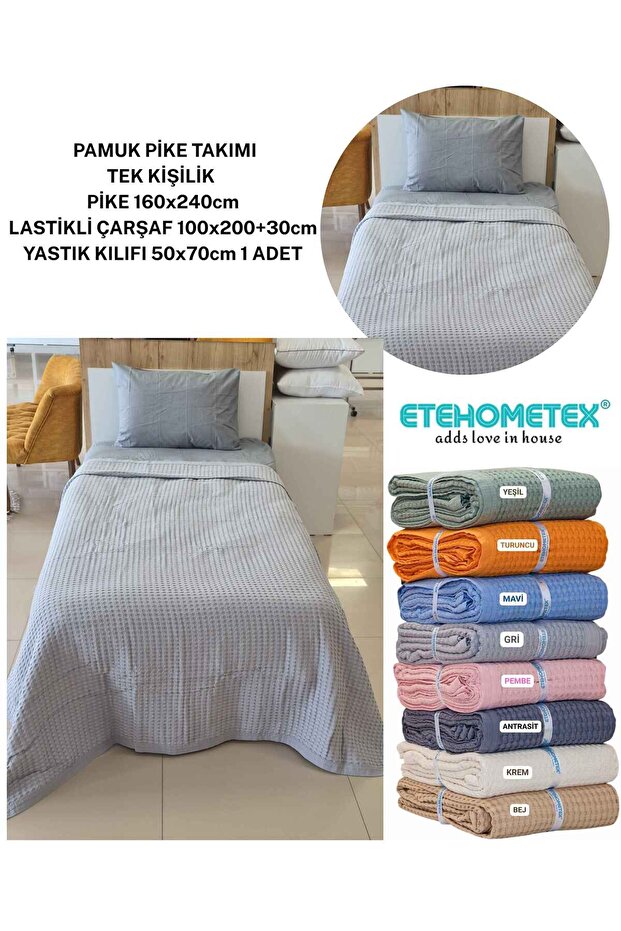 Etehometex Pool Pique Set 100% Cotton Single Person