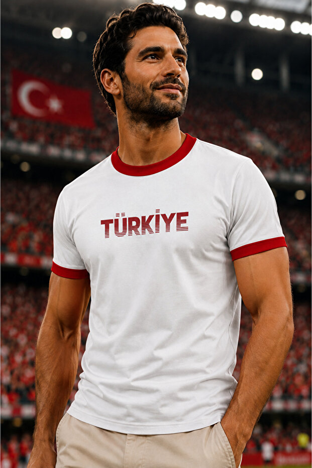 Türkiye Garni Collared 100% Cotton National Team T-Shirt - White