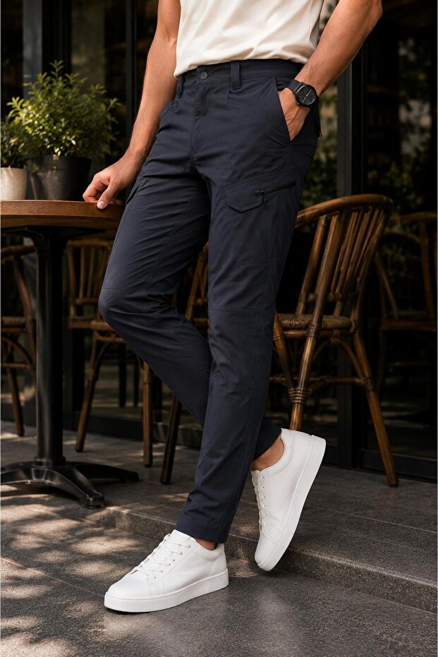 Men's Outdoor Tactical Pants Lycra Multi-Pocket Flexible Cargo Pants