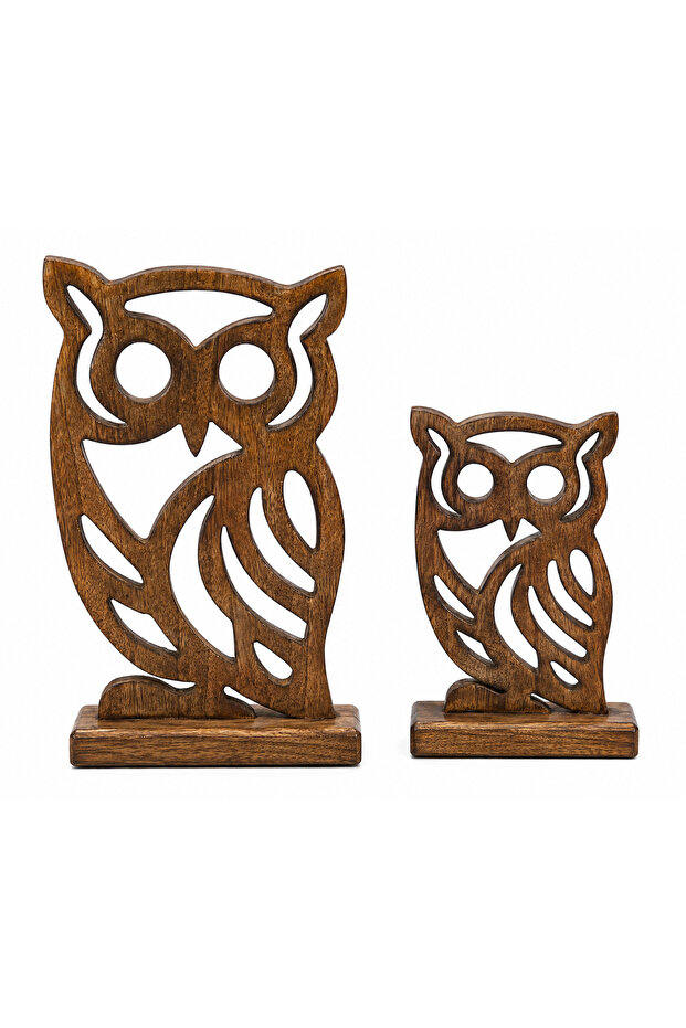 Decorative Organic Owl Sculpture Set