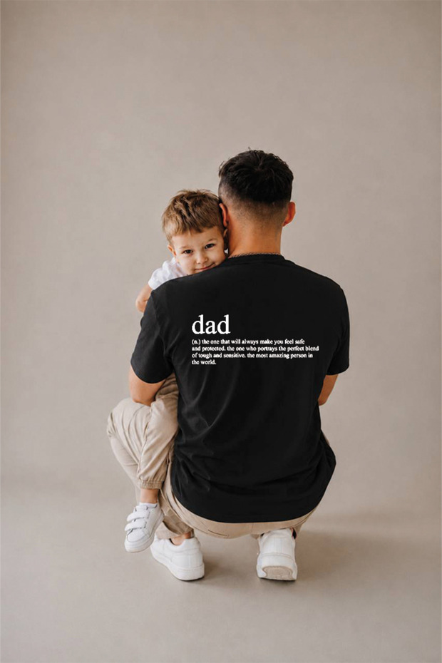 Father's Day Gift, Father-Child Combination, 100% Cotton Oversize T-Shirt