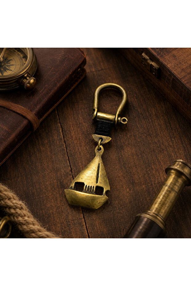 سلسلة مفاتيح بتصميم بحار البحر من النحاس - سلسلة مفاتيح معدنية بتصميم نوستالجي متنوع