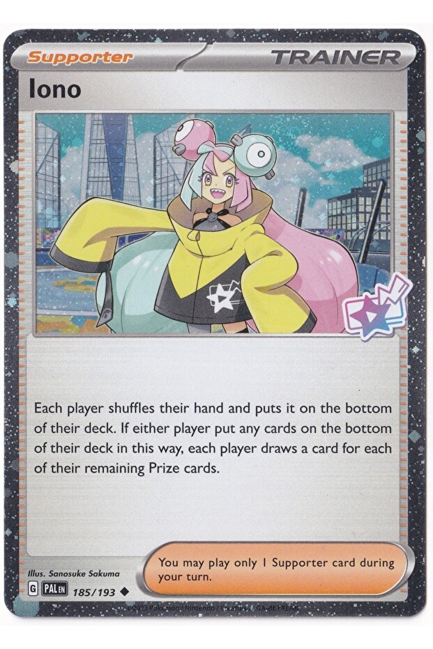 Iono [Cosmo Holo] # 185 - Paldea Evolved - Card (Mint)