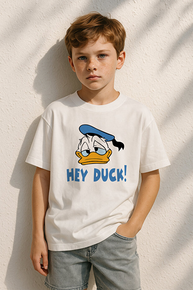 تي شيرت للأولاد مطبوع عليه Hey Duck 15792
