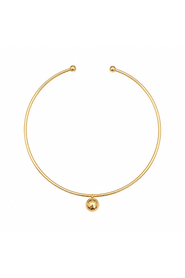 Gold Ball Ring Necklace