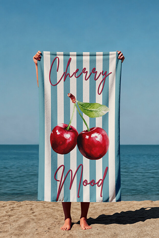 منشفة شاطئ مطبوعة بنمط الكرز من Cherry Mood