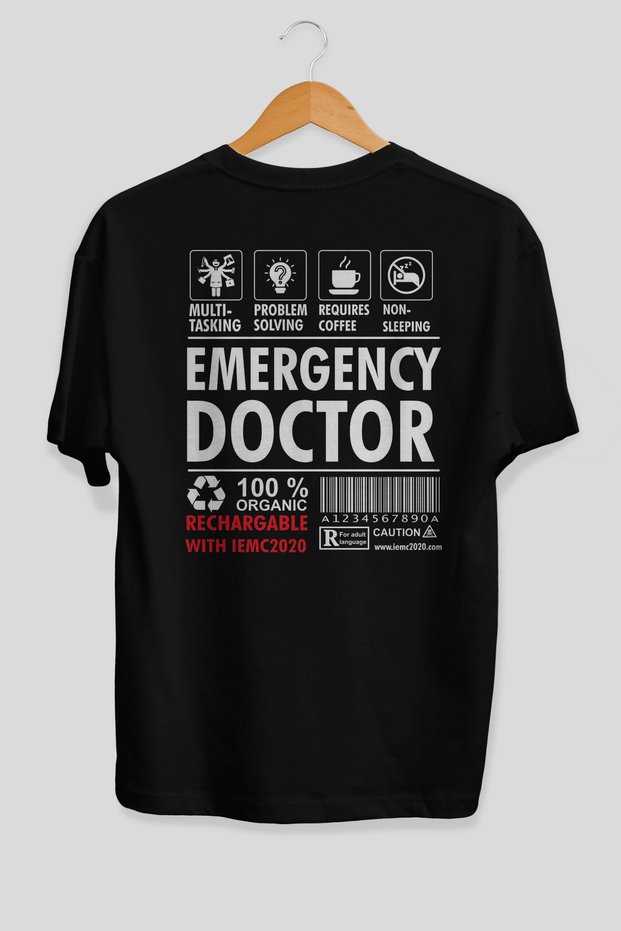 Emergency Doctor Oversize Back Printed Black T-Shirt 100% Cotton Streetwear Premium Comfortable Fit