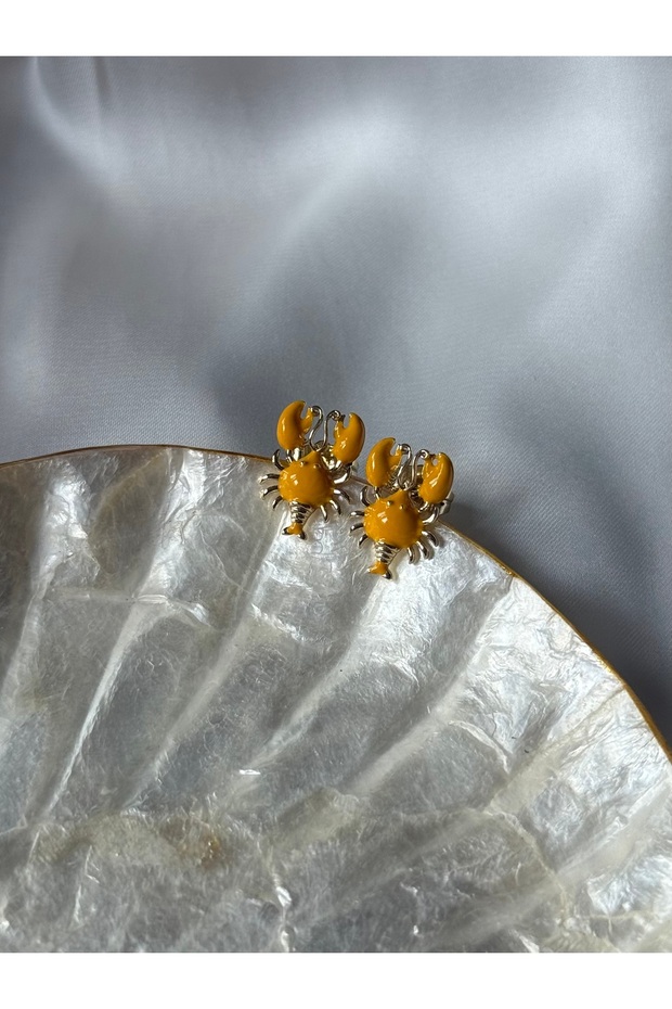Xuping Yellow Enamel Lobster Minimal Earrings