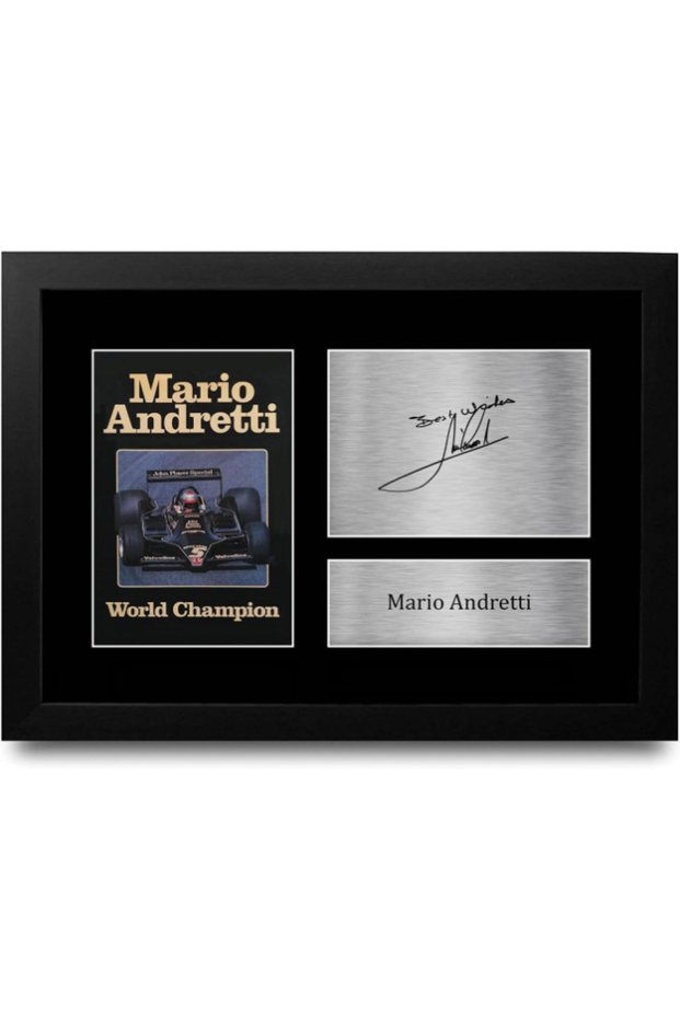 Mario Andretti Gifts Printed Signed Autograph Picture for F1 Formula 1 Racing Fans - A4 Framed