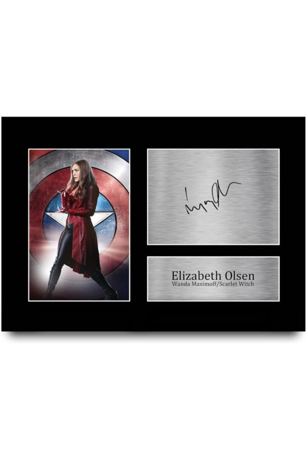 A4 Elizabeth Olsen WandaVision Scarlet Witch Gifts Printed Signed Autograph Picture for TV Show Fans - A4