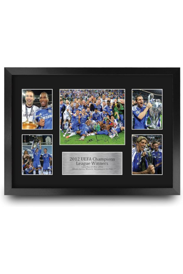 FR A3 Champions League Winners 2012 Printed Memorabilia Signed Autograph Photograph Display for Football Fans and Supporters - A3 Framed